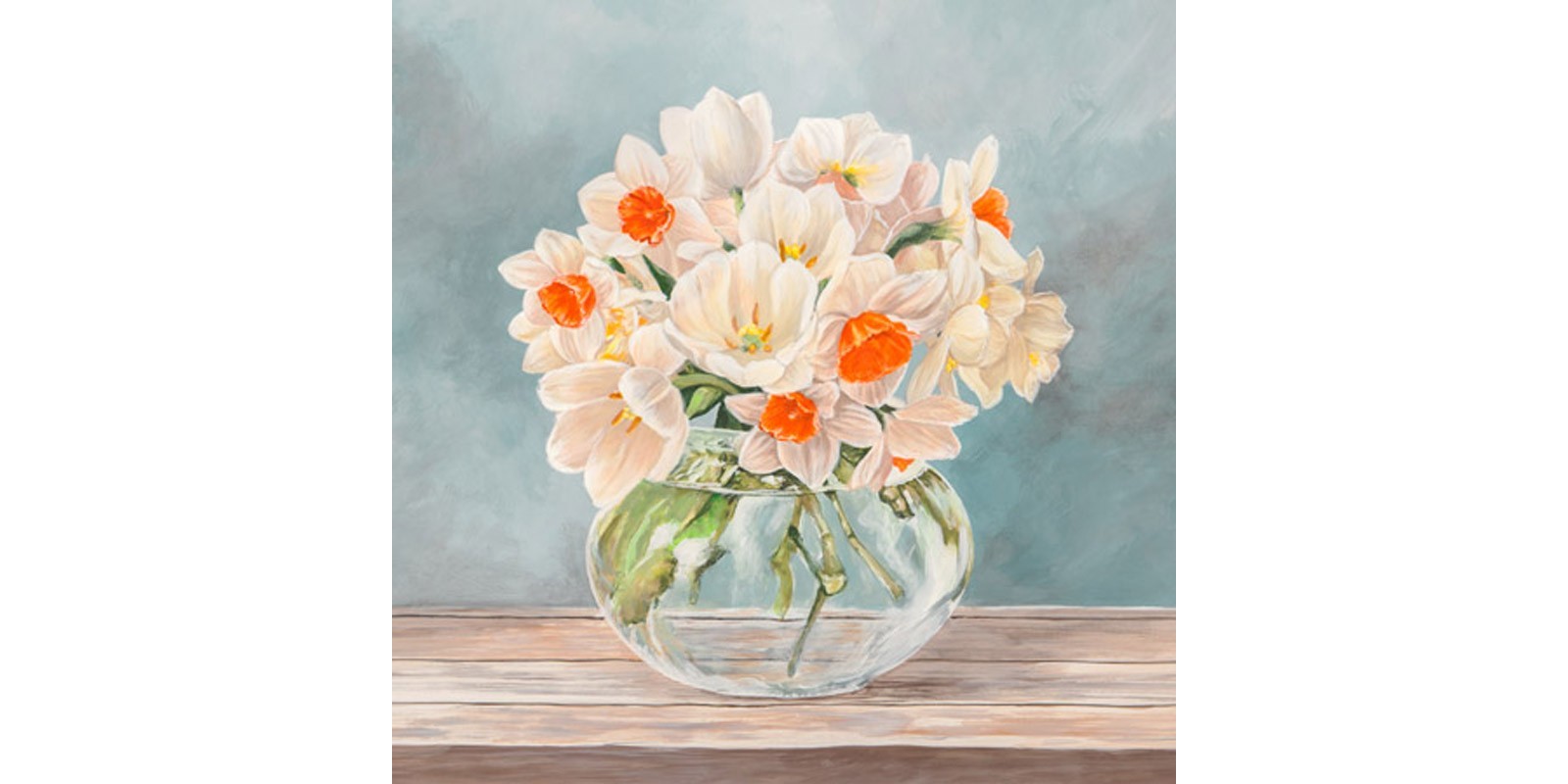 Remy Dellal - Fleurs et Vases Aquamarine II