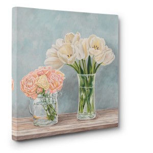 Remy Dellal - Fleurs et Vases Aquamarine I