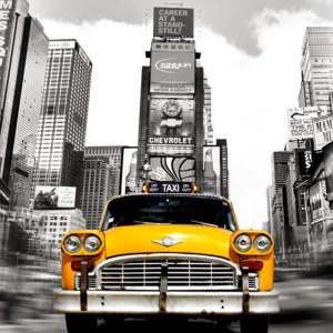 Julian Lauren - Vintage Taxi in Times Square, NYC (detail)