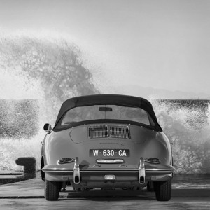 Gasoline Images - Ocean Waves Breaking on Vintage Beauties (BW detail 1)