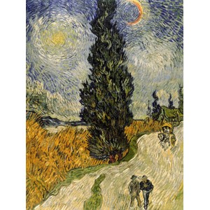 Vincent Van Gogh - Road with Cypresses (detail)
