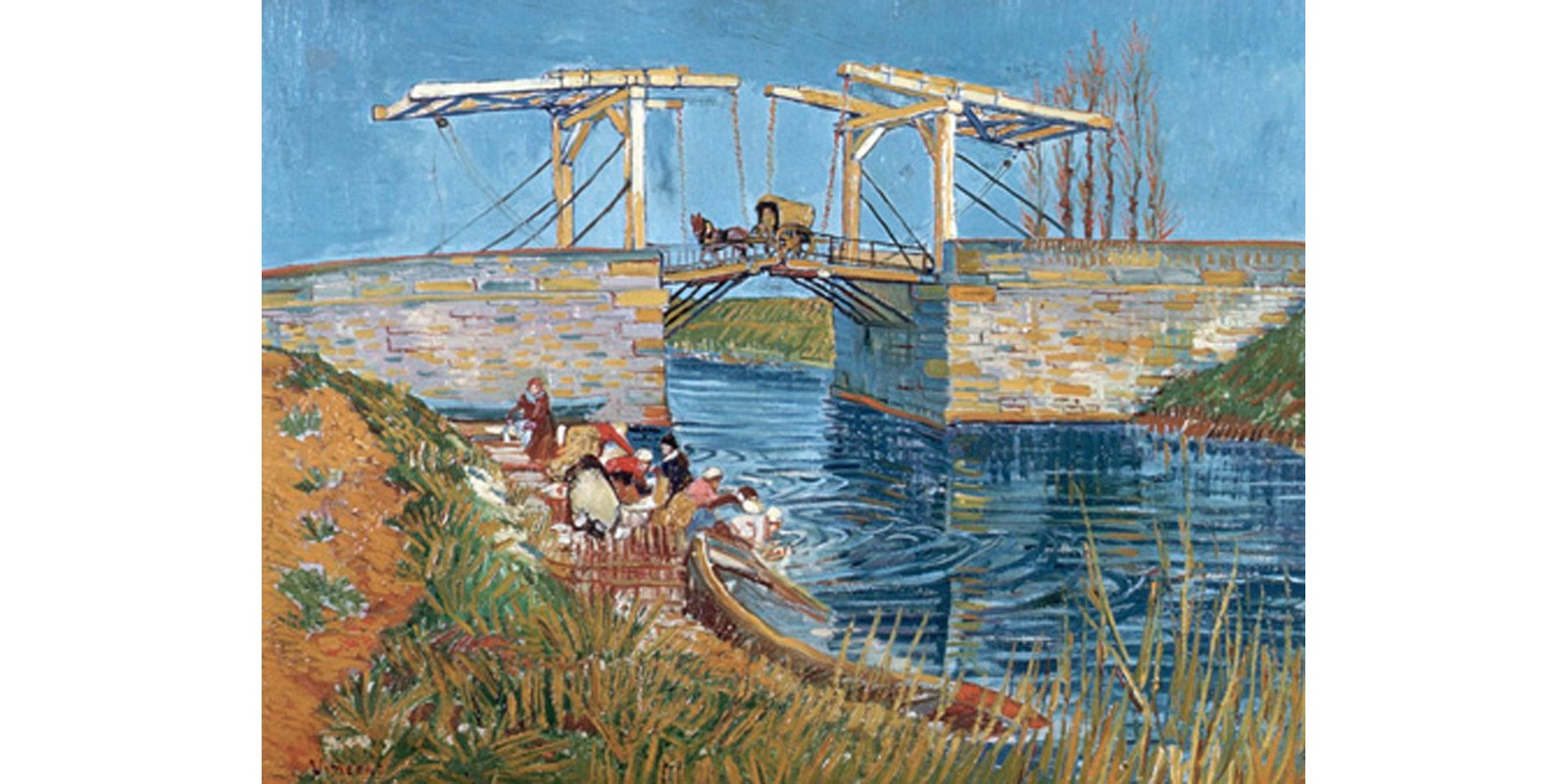 Vincent Van Gogh - Langlois Bridge with women washing