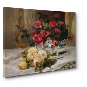 Eugene Henri Cauchois - Roses on a Dressing Table