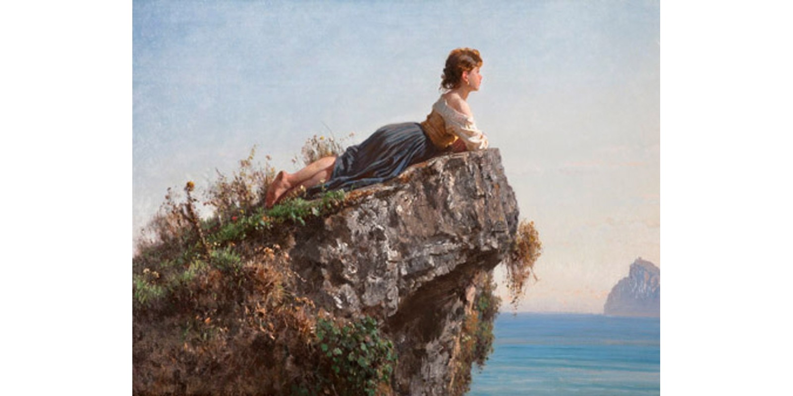 Filippo Palizzi - La fanciulla sulla roccia a Sorrento