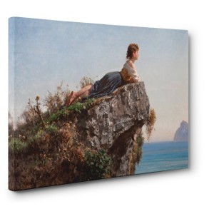 Filippo Palizzi - La fanciulla sulla roccia a Sorrento