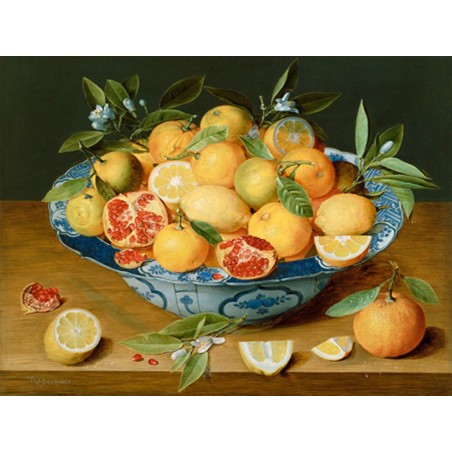 Jacob Van Hulsdonck - Still Life with Lemons, Oranges and a Pomegranate