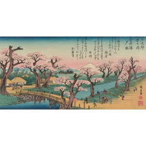 Ando Hiroshige - Evening Glow at Koganei Bridge, 1838 (detail)
