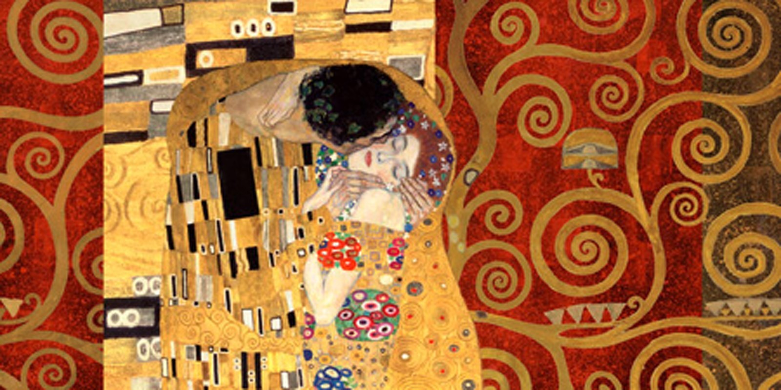 Gustav Klimt - Klimt Patterns - The Kiss (Gold)