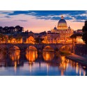 ANONYMOUS - Night view at St. Peter's cathedral, Rome
