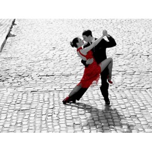 Anonymous - Couple dancing Tango on cobblestone road