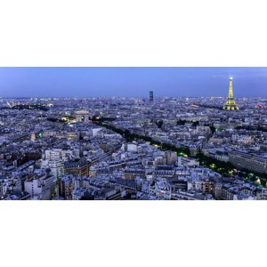 Michel Setboun - Aerial view of Paris at dusk