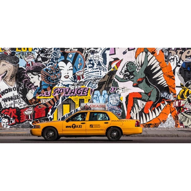 Michel Setboun - Taxi and mural painting in Soho, NYC