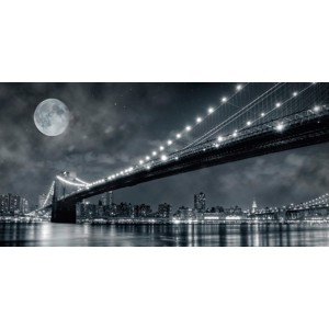 Janis Lacis - Brooklyn Bridge at night, New York