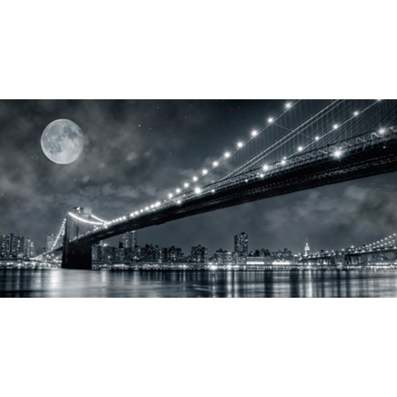 Janis Lacis - Brooklyn Bridge at night, New York
