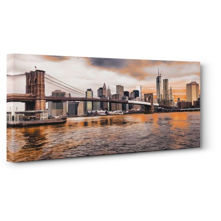 Pangea Images - Brooklyn Bridge and Lower Manhattan at sunset, NYC