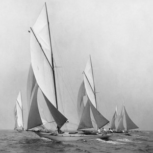 Edwin Levick - Sailboats Sailing Downwind, 1920 (detail)