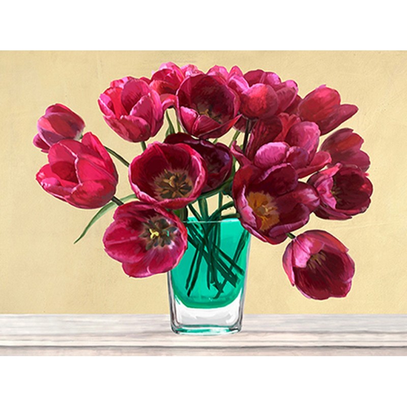 Andrea Antinori - Red Tulips in a Glass Vase
