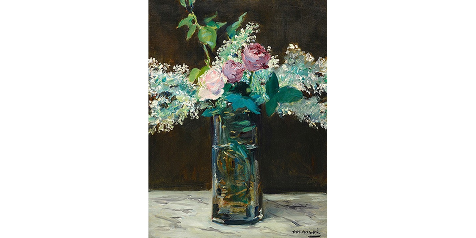 Edouard Manet - Vase of White Lilacs and Rose