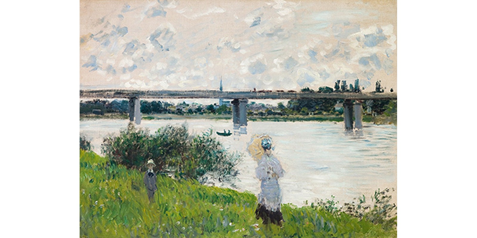 Claude Monet - The Promenade with the Railroad Bridge, Argenteuil