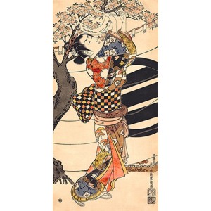 Toyonobu Ishikawa - Hanging poems on a cherry tree