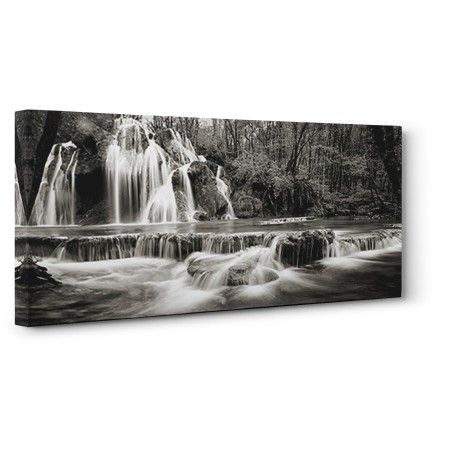 Pangea Images - Waterfall in a forest (BW)