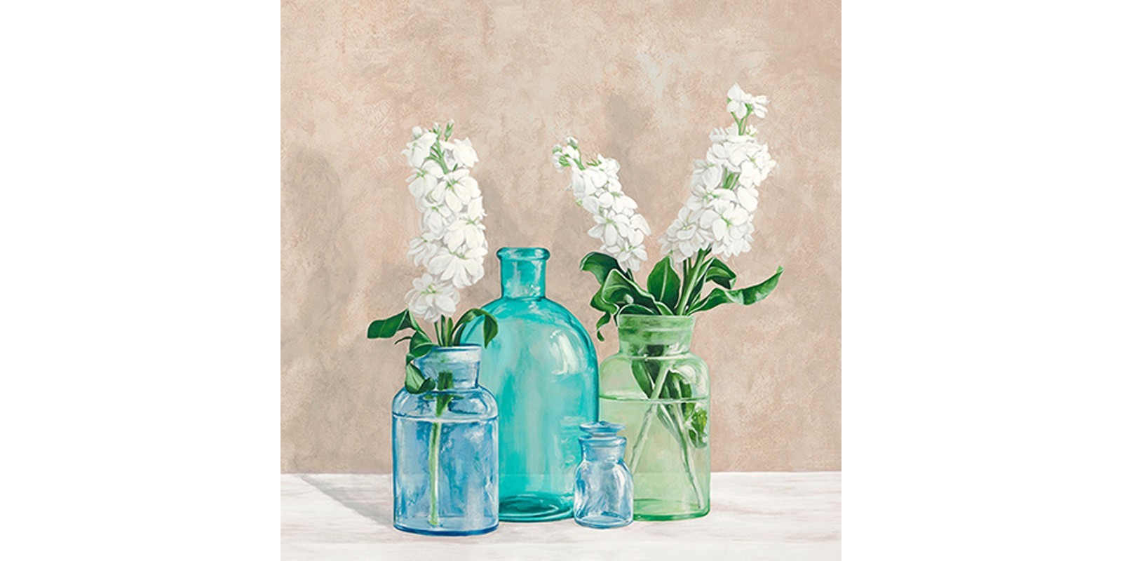 Jenny Thomlinson - Floral setting with glass vases II
