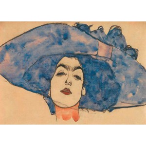 Egon Schiele - Eva Freund in Blue Hat