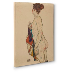Egon Schiele - Standing Nude with a Patterned Robe