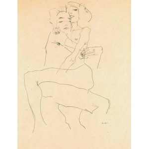 Egon Schiele - Couple Embracing