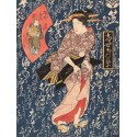 Keisai Eisen - Geisha in antique pink kimono