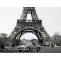 Gasoline Images - Roadster under the Eiffel Tower (BW)