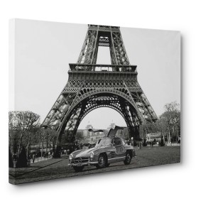 Gasoline Images - Roadster under the Eiffel Tower (BW)