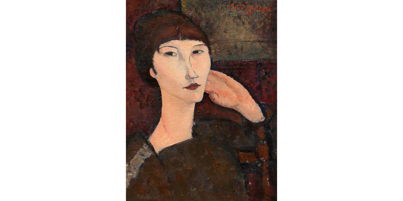 Amedeo Modigliani - Adrienne (woman with bangs)