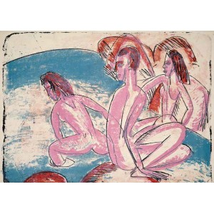 Ernst Ludwig Kirchner - Three Bathers by Stones
