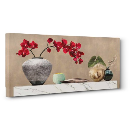 Jenny Thomlinson - Red Orchids on White Marble