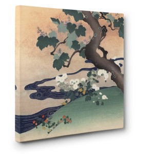 Tsukioka Kôgyo - Tree, Stream and Flowers