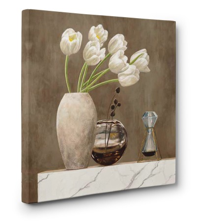 Jenny Thomlinson - Floral Setting on White Marble I