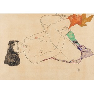 Egon Schiele - Reclining Female Nude, 1913