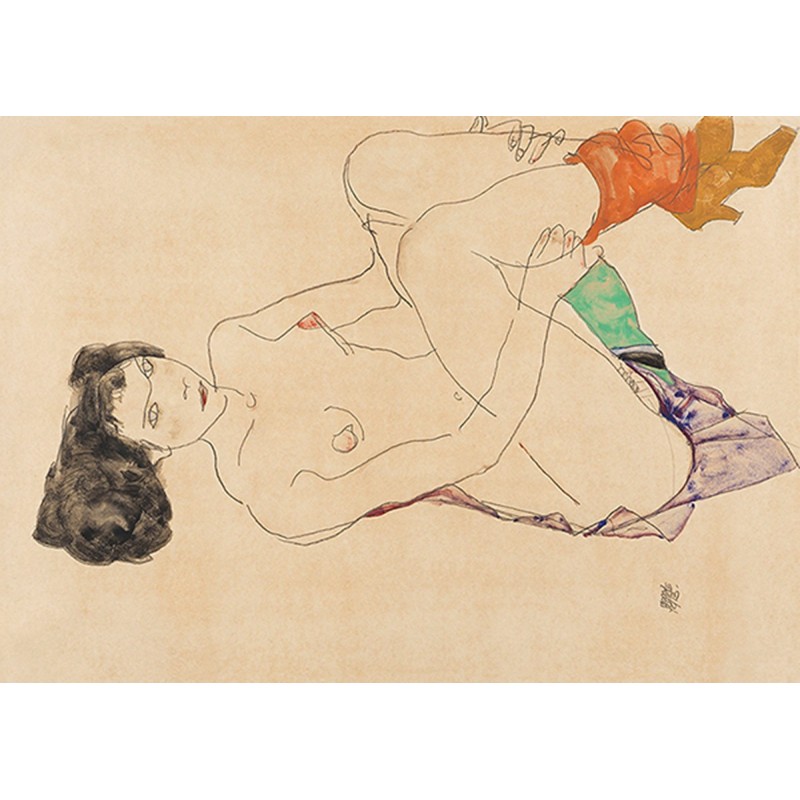 Egon Schiele - Reclining Female Nude, 1913