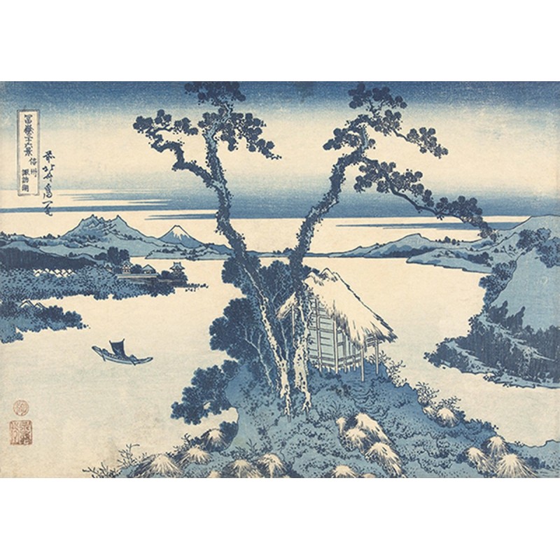 Katsushika Hokusai - A View of Mount Fuji Across Lake Suwa