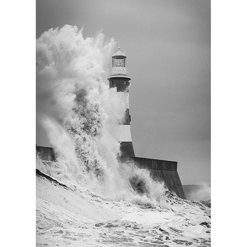 Pangea Images -  Lighthouse, North Sea (B&W)