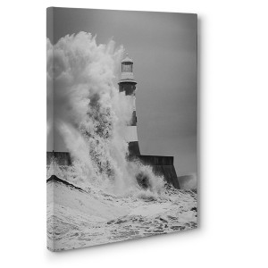 Pangea Images -  Lighthouse, North Sea (B&W)