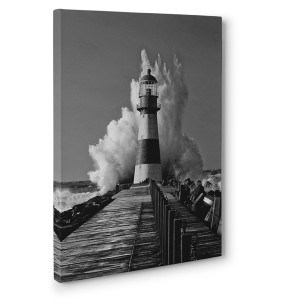 Pangea Images -  Lighthouse in the Mediterranean Sea (detail, B&W)