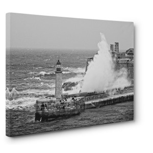 Pangea Images -  Lighthouse in the Storm (B&W)