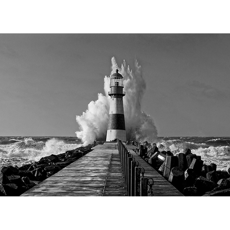 Pangea Images -  Lighthouse in the Mediterranean Sea (BW)