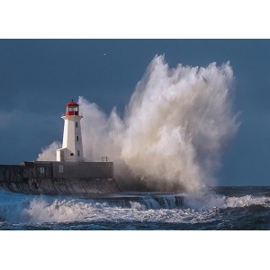 Pangea Images -  Lighthouse in raging Sea