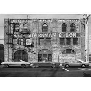 Gasoline Images - Urban Landscape with Muscle Cars (B&W)