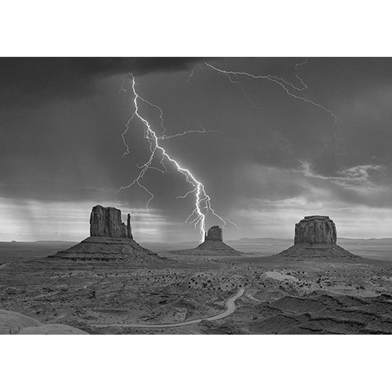 Pangea Images - Storm on Monument Valley, Utah (B&W)