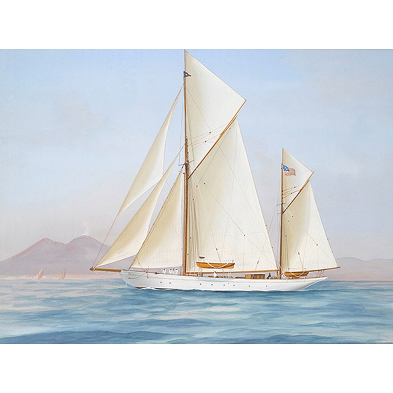 Antonio De Simone - The racing Ketch Xarifa in the Bay of Naples, 1913