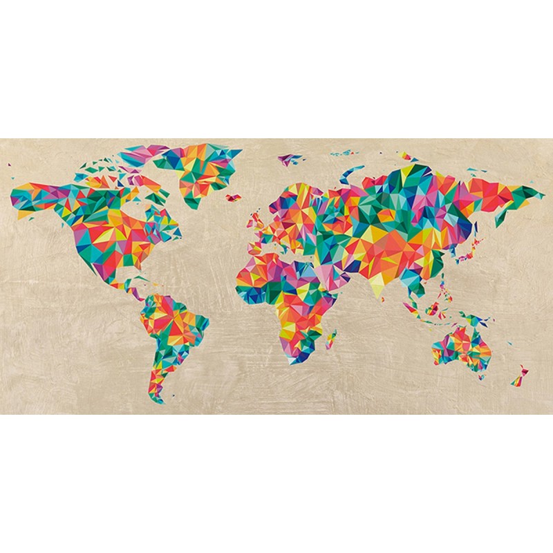 Joannoo - Multicolor World Map (neutral)